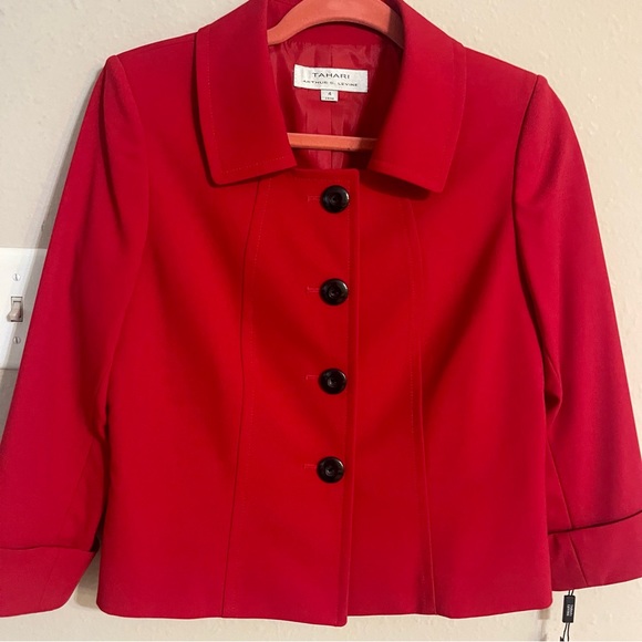 Tahari by ASL Women Red Blazer - Picture 3 of 7